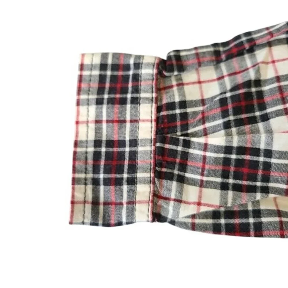 Children's Place long sleeve red white black plaid button down 18m